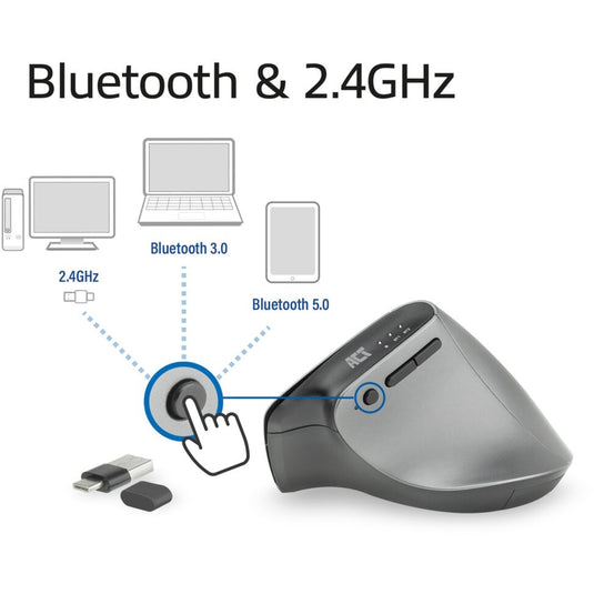 Act draadloze muis ac5155 bluetooth zwart, zilver
