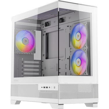 Antec cx500m argb mini tower behuizing (wit | 2x usb-a | 1x usb-c | tempered glass)