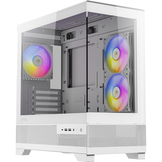 Antec cx500m argb mini tower behuizing (wit | 2x usb-a | 1x usb-c | tempered glass)