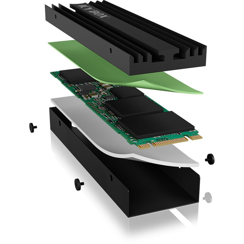 Afbeelding laden in galerijviewer, Icy box ib-m2hs-ps5 heatsink (zwart, m.2 ssd koellichaam voor playstation 5)
