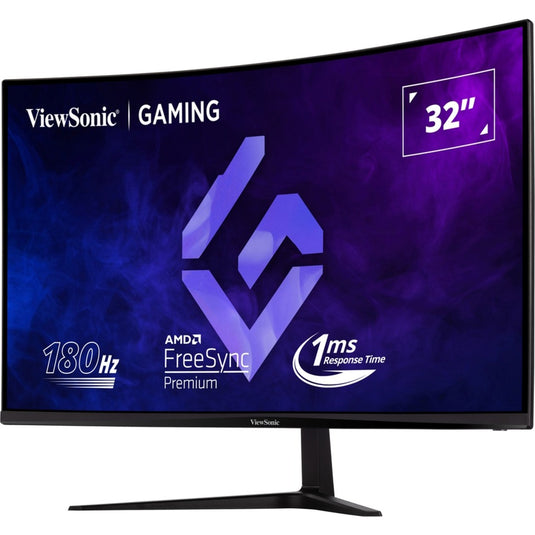 Viewsonic vx3218c-2k 32 curved gaming monitor (zwart, 1x displayport, 2x hdmi, 180 hz, 2x hdmi, 1x displayport, 180 hz)