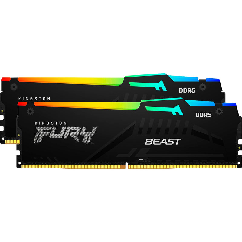 Afbeelding laden in galerijviewer, Kingston fury beast rgb 32 gb ddr5-6000 (2x 16 gb) werkgeheugen (zwart, kf560c30bbeak2-32, xmp 3.0, expo 1.1)
