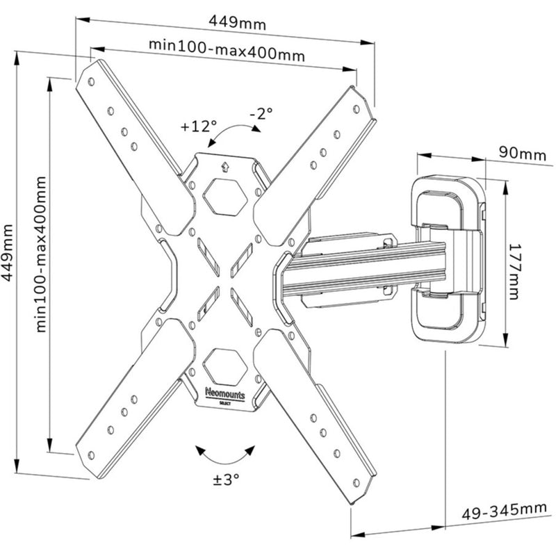Afbeelding laden in galerijviewer, Neomounts wl40s-840bl14 select tv wandsteun standaard (zwart)
