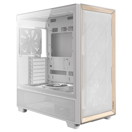 Antec flux midi tower behuizing (wit | 2x usb-a | 1x usb-c | tempered glass)