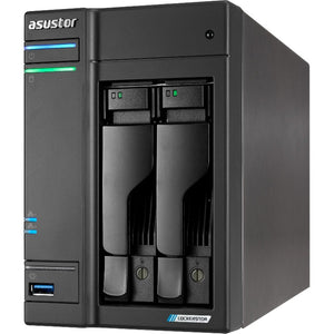 Asustor lockerstor 2 as6702t nas (zwart, 2x lan, hdmi, usb)