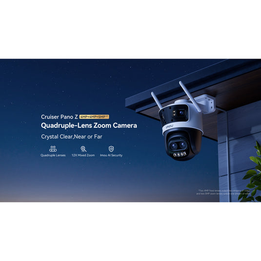 Imou cruiser pano z quadruple-lens zoom camera (wit, 4mp+4mp+5mpx2, poe)