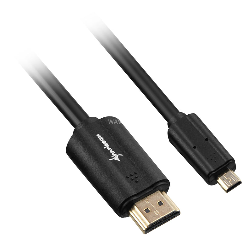 Afbeelding laden in galerijviewer, Sharkoon hdmi > micro-hdmi 2.0 kabel (zwart, 1 meter, 4k)
