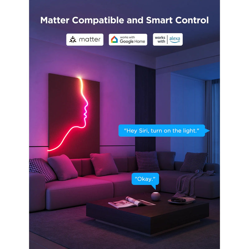 Afbeelding laden in galerijviewer, Govee slimme witte neon ledstrip 4m matter rgbic - extra flexibel
