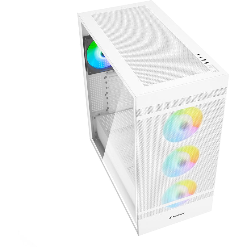 Afbeelding laden in galerijviewer, Sharkoon rebel c50 white rgb midi tower behuizing (wit | 2x usb-a | 1x usb-c | rgb | tempered glass)
