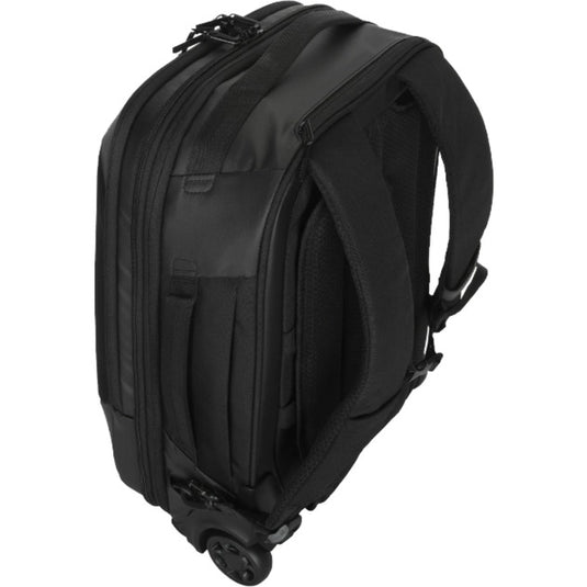 Targus 15.6” ecosmart mobile tech traveler rolling backpack trolley (zwart)