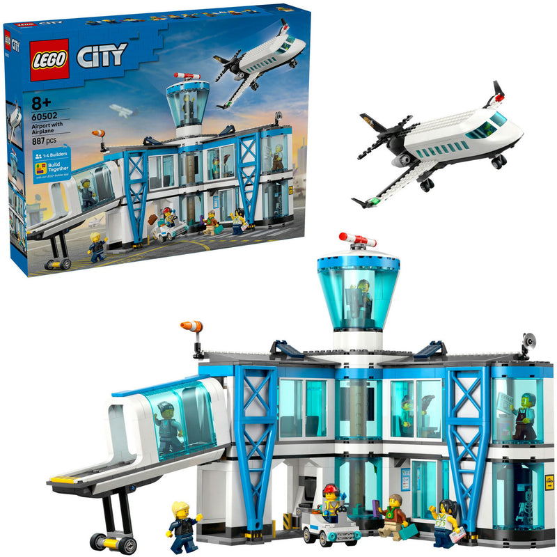 Afbeelding laden in galerijviewer, Lego city - luchthaven met vliegtuig constructiespeelgoed (60502)
