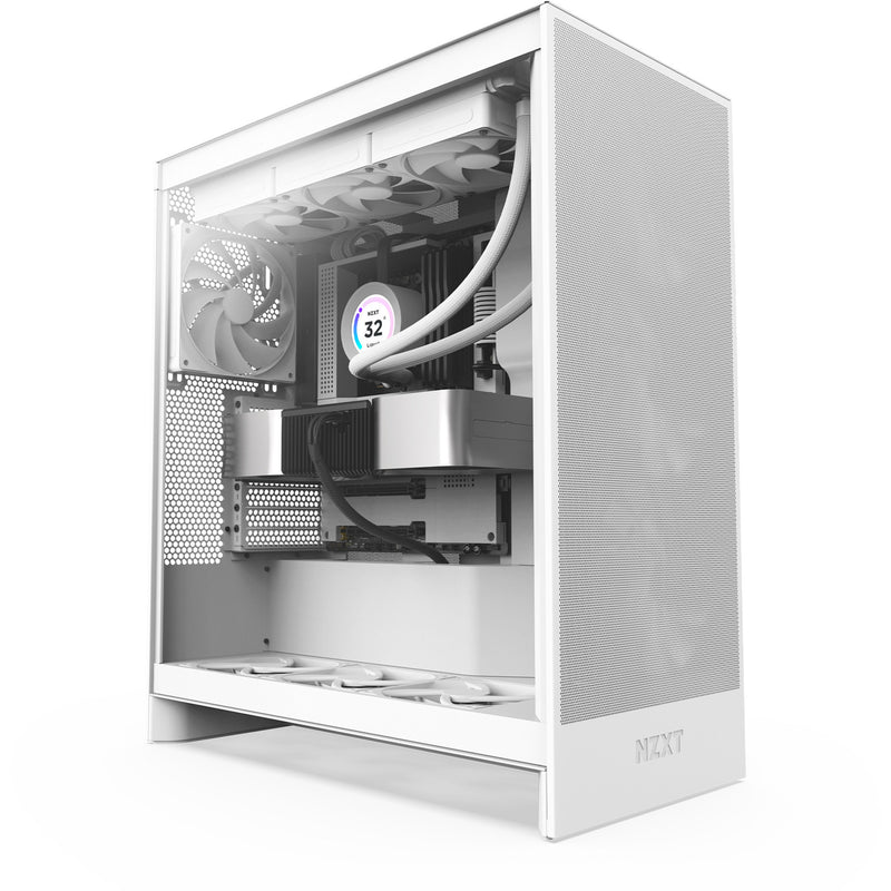 Afbeelding laden in galerijviewer, Nzxt h7 flow (2024) midi tower behuizing (wit | 2x usb-a | 1x usb-c | tempered glass)
