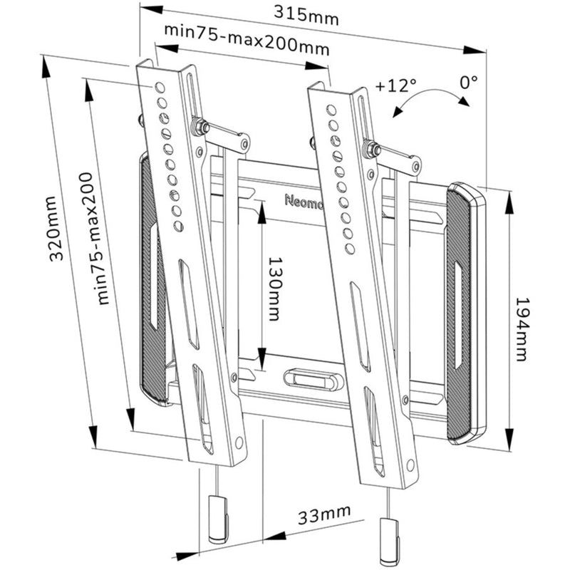 Afbeelding laden in galerijviewer, Neomounts wl35-550bl12 tv wandsteun wandmontage (zwart)
