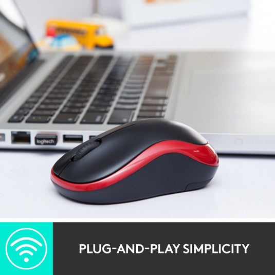 Muis logitech m185 grijs, zwart