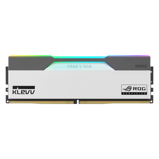 Klevv 32 gb ddr5-6200 (2x 16 gb) kit werkgeheugen (wit zwart, kd5agua80-62b320p, cras v rgb rog, xmp 3.0, expo)