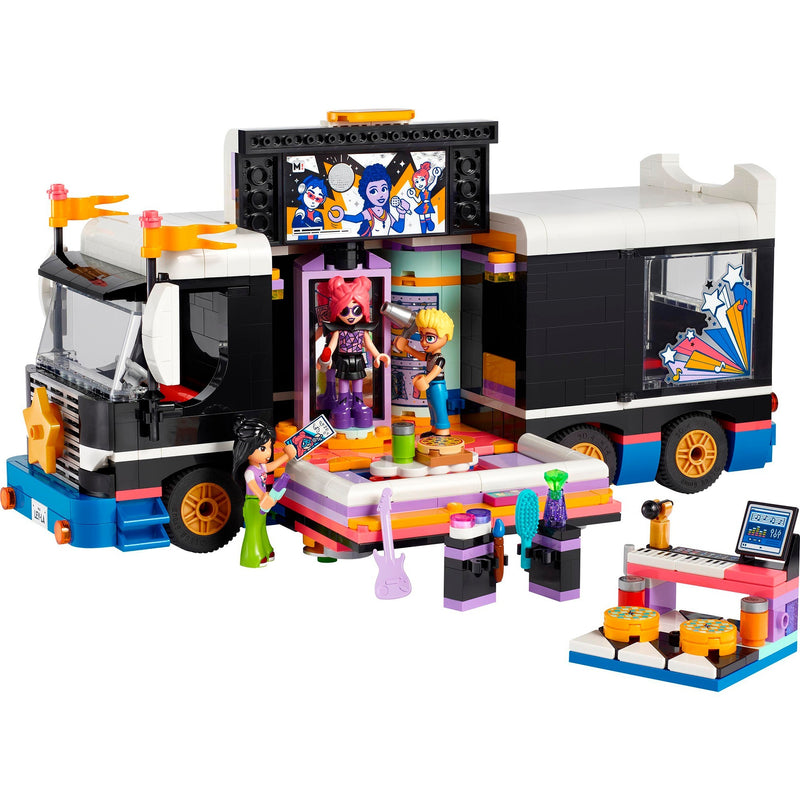 Afbeelding laden in galerijviewer, Lego friends - toerbus van popster constructiespeelgoed (42619)
