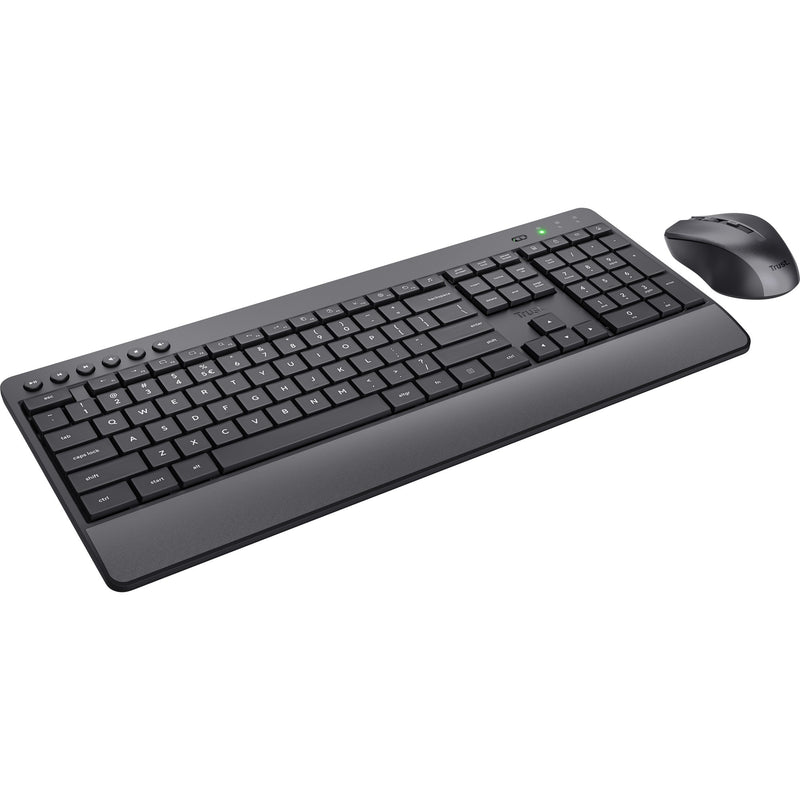 Afbeelding laden in galerijviewer, Trust trezo comfort draadloze toetsenbord- en muisset desktopset (zwart, us lay-out (qwerty), 100%)
