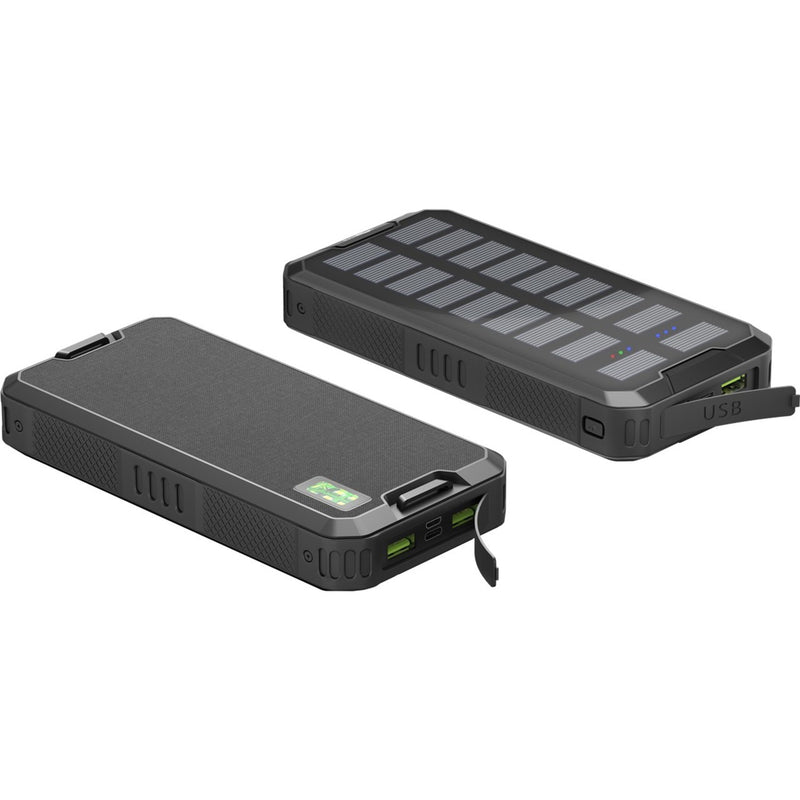 Afbeelding laden in galerijviewer, Goobay outdoor solar power bank 20,000 mah with power delivery powerbank (zwart)
