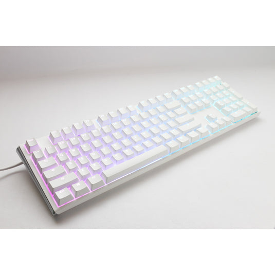 Ducky one 3 classic pure white, toetsenbord (wit, us lay-out, cherry mx blue, rgb led, double-shot pbt, hot-swappable, quack mechanics)