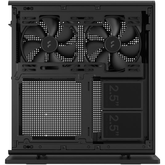 Fractal design ridge black mini tower behuizing (zwart | 2x usb-a | 1x usb-c)