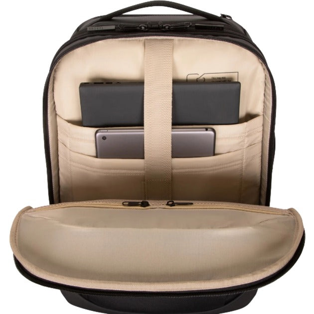 Afbeelding laden in galerijviewer, Targus 15.6” ecosmart mobile tech traveler rolling backpack trolley (zwart)
