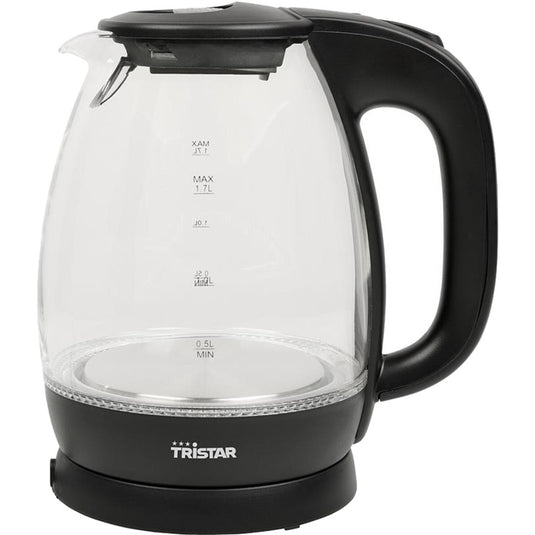 Tristar wk-3405 glazen waterkoker (zwart transparant, 1,7 liter)