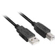 Sharkoon usb-a 2.0 > usb-b kabel (zwart, 1 meter)