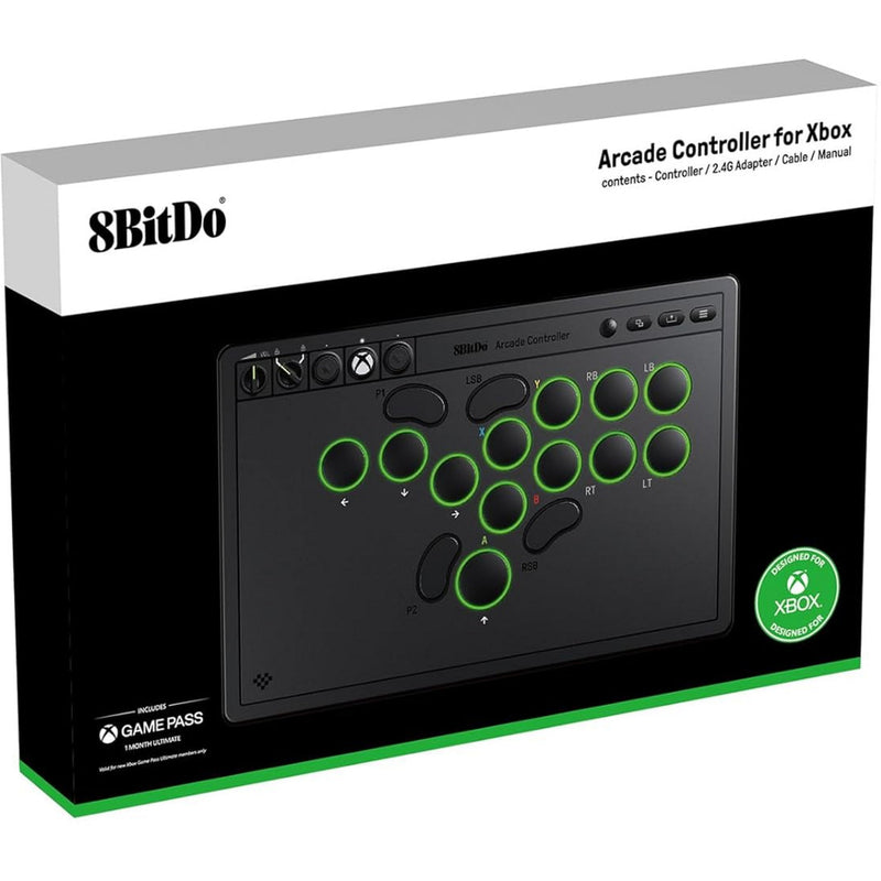 Afbeelding laden in galerijviewer, 8bitdo arcade controller for xbox (zwart, 2.4 ghz usb, xbox series x|s, xbox one, pc)
