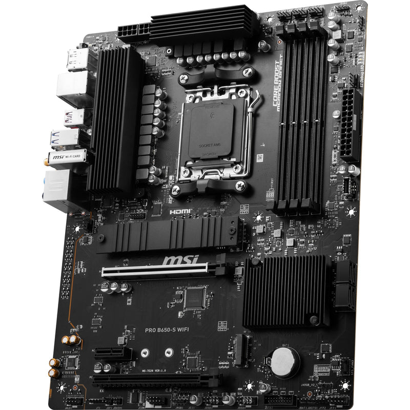 Afbeelding laden in galerijviewer, Msi pro b650-s wifi socket am5 moederbord (zwart, raid, 2.5 gbe-lan, wi-fi 6e, bt, sound, atx)
