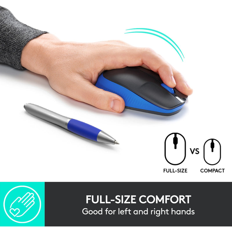 Afbeelding laden in galerijviewer, Logitech m190 full-size wireless mouse (blauw, 1000 dpi)
