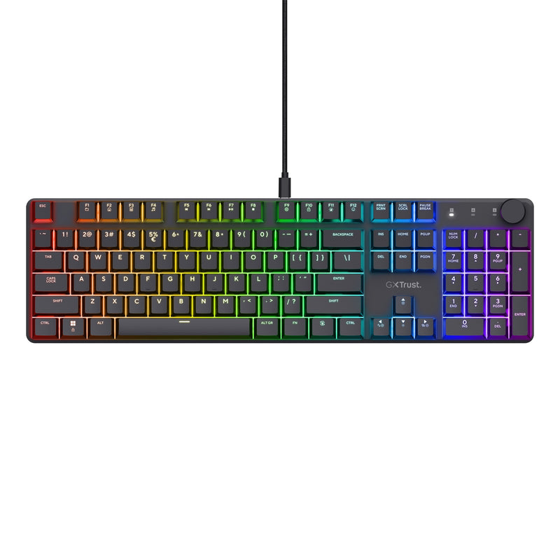 Afbeelding laden in galerijviewer, Trust gxt 866 torix mechanisch gaming toetsenbord (zwart, us lay-out (qwerty), huano red, 100%, rgb)
