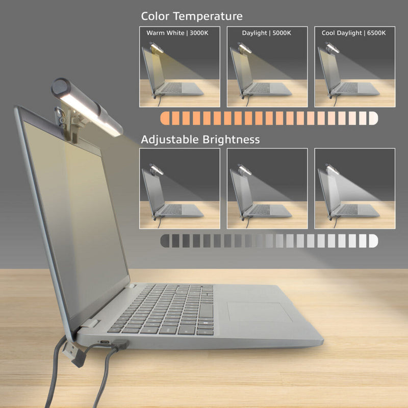 Afbeelding laden in galerijviewer, Act connectivity dimbare clip-on laptop led-lichtbalk led-bar (zwart, usb-voeding, 3000k-6500k)

