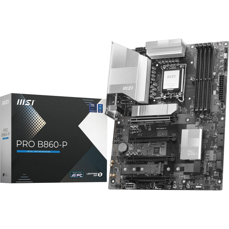 Afbeelding laden in galerijviewer, Msi pro b860-p socket 1851 moederbord (zilver, raid, 5gb-lan, sound, atx)
