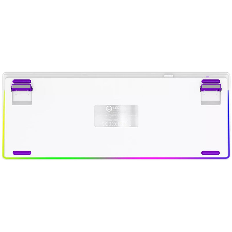 Afbeelding laden in galerijviewer, Lorgar kbp70tklw rgb mechanisch gaming toetsenbord (wit, us lay-out (qwerty), logar toxic purple, 80% (tkl), rgb, hot-swappable, pbt double-shot, bluetooth | 2.4ghz | usb)
