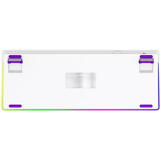 Lorgar kbp70tklw rgb mechanisch gaming toetsenbord (wit, us lay-out (qwerty), logar toxic purple, 80% (tkl), rgb, hot-swappable, pbt double-shot, bluetooth | 2.4ghz | usb)