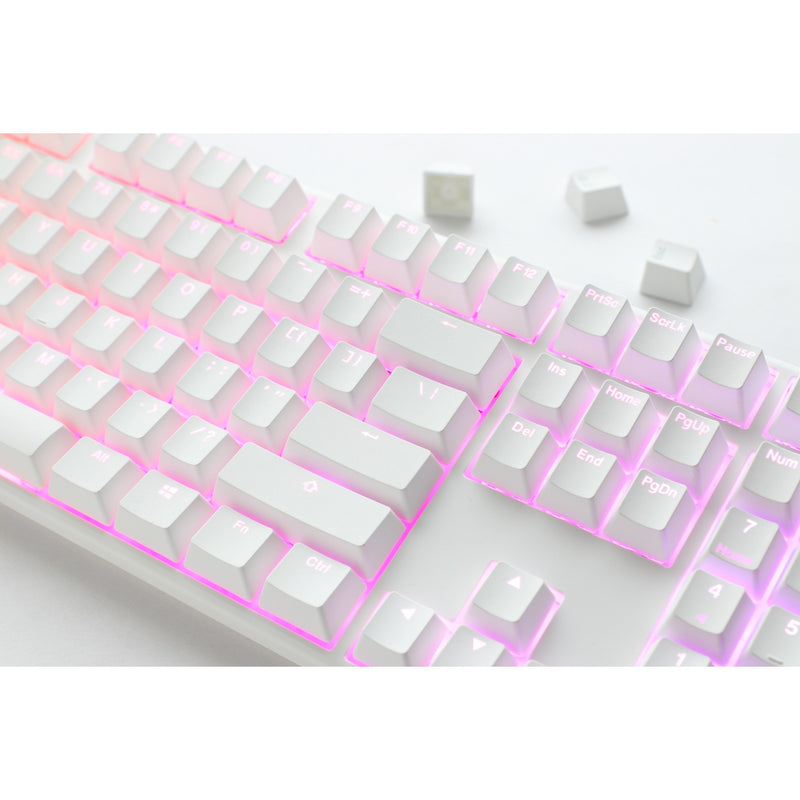 Afbeelding laden in galerijviewer, Ducky one 3 classic pure white rgb mechanisch toetsenbord (wit, us lay-out (qwerty), cherry mx silent red, 100%, rgb led, double-shot pbt, hot-swappable, quack mechanics)
