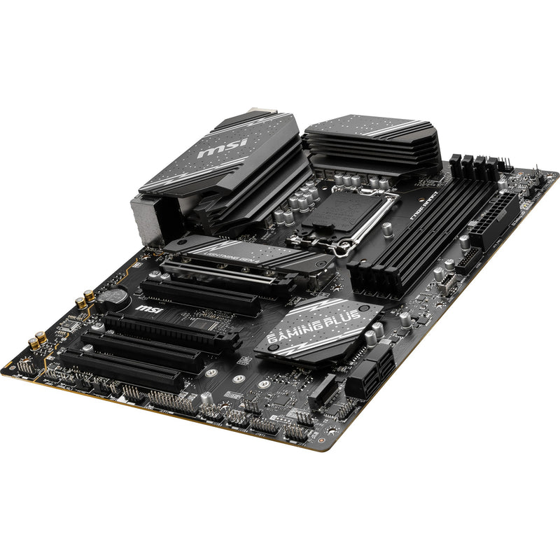 Afbeelding laden in galerijviewer, Msi b760 gaming plus wifi socket 1700 moederbord (grijs zwart, raid, 2.5gb-lan, wi-fi 6e, bt, sound, atx)
