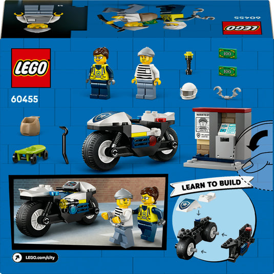 Lego ® city achtervolging op politiemotor - 60455