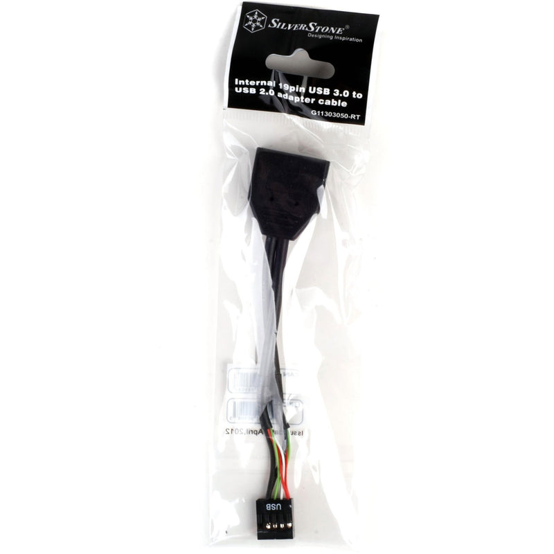 Afbeelding laden in galerijviewer, Silverstone g11303050-rt, usb 2.0 (intern) 9pin > usb 3.0 (intern) 19pin adapter (zwart)
