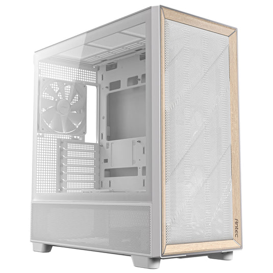 Antec flux midi tower behuizing (wit | 2x usb-a | 1x usb-c | tempered glass)