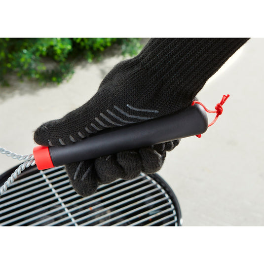 Weber driezijdige reinigingsborstel grillreinigingsborstel (zwart rood, 30 cm)