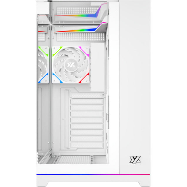 Afbeelding laden in galerijviewer, Xyz pc gear tesseract a-rgb midi tower behuizing (wit | 2x usb-a | 1x usb-c | rgb | tempered glass)
