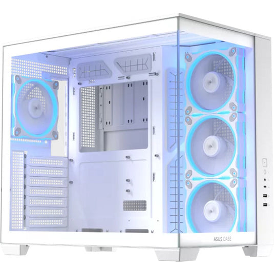 Asus a32 plus midi tower behuizing (wit | 2x usb-a | 1x usb-c | rgb | tempered glass)