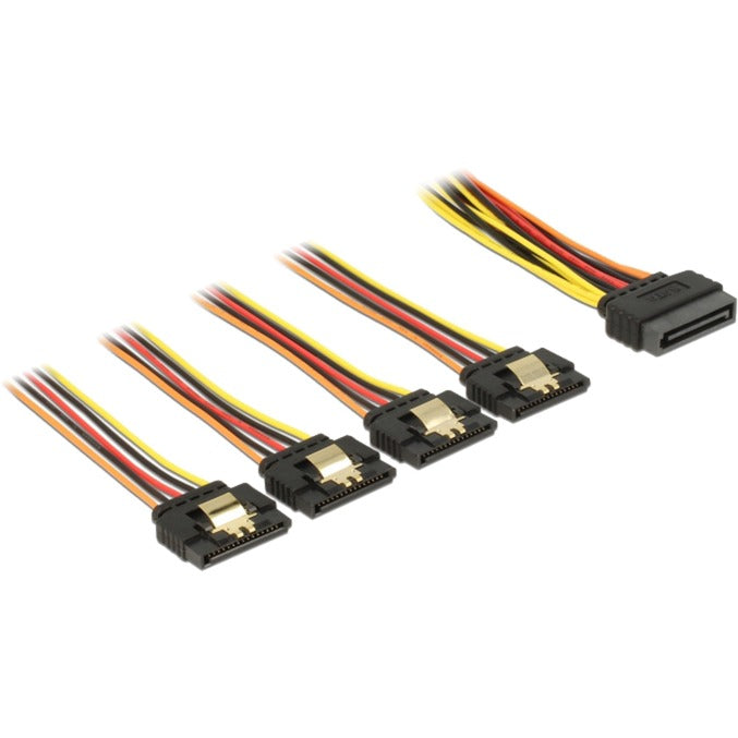 Afbeelding laden in galerijviewer, Delock sata 15 pin power > sata 15 pin power 4x kabel (zwart rood, 0,15 meter)
