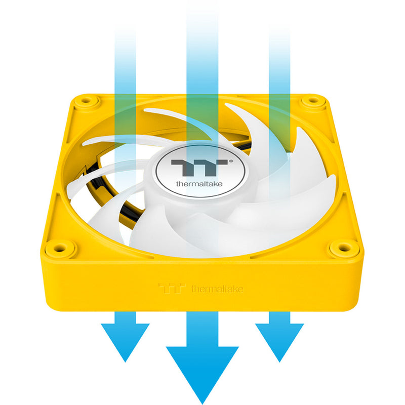 Afbeelding laden in galerijviewer, Thermaltake ct120 ex argb sync pc cooling fan bumblebee (3-fan pack) case fans (geel, 3 stuks, 120 x 120 x 25 mm, pwm)
