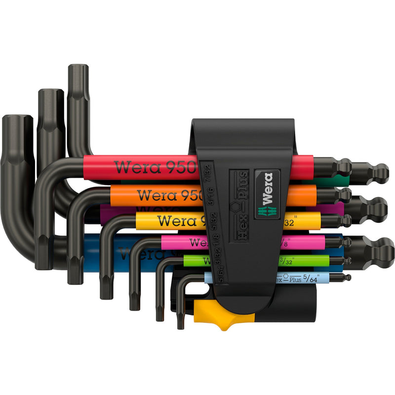 Afbeelding laden in galerijviewer, Wera 950 9 hex-plus multicolour imperial 3 stiftsleutelset, blacklaser (zwart, 9‑delig)

