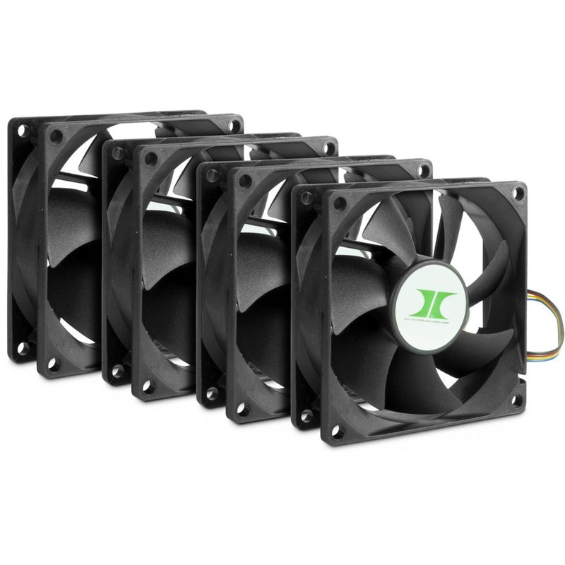 Afbeelding laden in galerijviewer, Inter-tech ipc fan set 80 mm case fans (zwart, 4 stuks, 80 x 80 x 25 mm, pwm)
