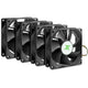 Inter-tech ipc fan set 80 mm case fans (zwart, 4 stuks, 80 x 80 x 25 mm, pwm)