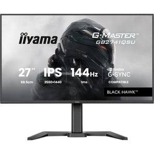 Iiyama g-master black hawk gb2741qsu-b1 27 gaming monitor (zwart, 1x displayport, 1x hdmi, 2x usb-a, 144 hz)