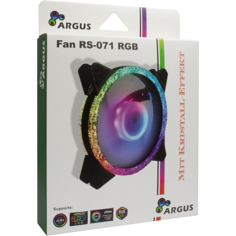 Afbeelding laden in galerijviewer, Inter-tech argus rs-071 rgb 120x120x25 case fan (zwart, 120 x 120 x 25 mm, pwm)
